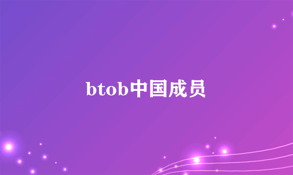 btob中国成员