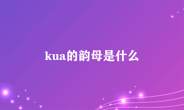 kua的韵母是什么