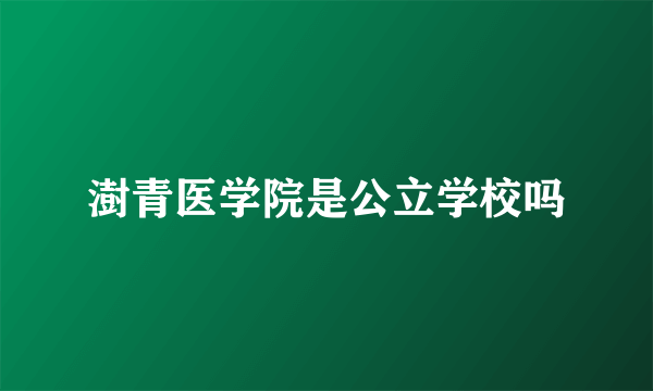 澍青医学院是公立学校吗