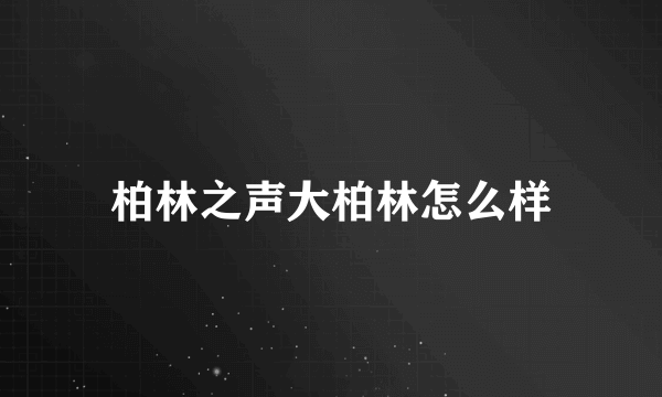 柏林之声大柏林怎么样