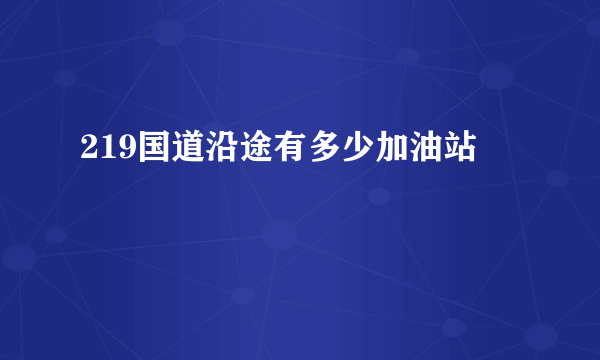 219国道沿途有多少加油站