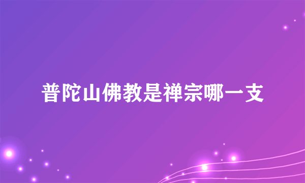 普陀山佛教是禅宗哪一支