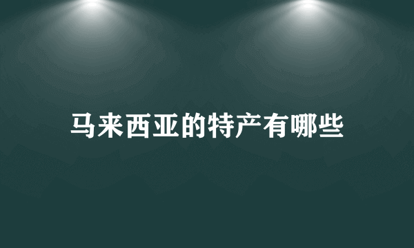 马来西亚的特产有哪些