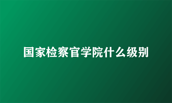 国家检察官学院什么级别