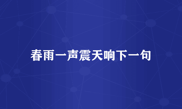 春雨一声震天响下一句