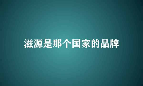 滋源是那个国家的品牌