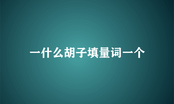 一什么胡子填量词一个