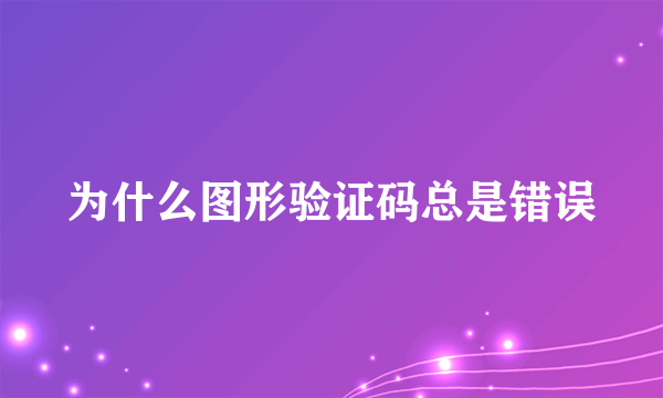 为什么图形验证码总是错误