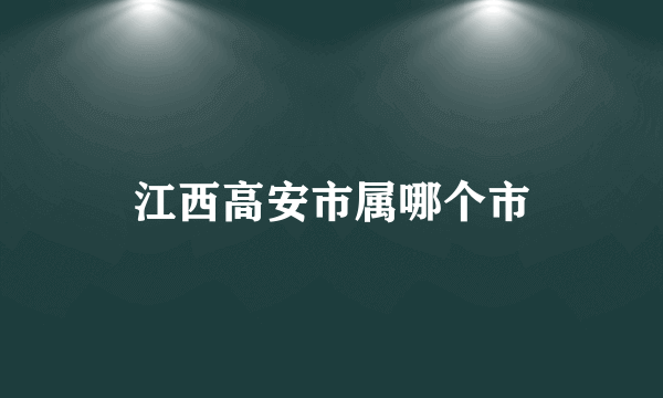 江西高安市属哪个市