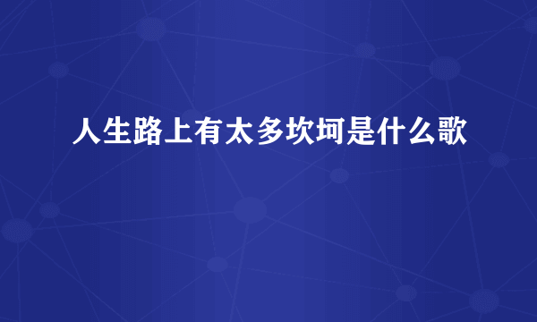 人生路上有太多坎坷是什么歌