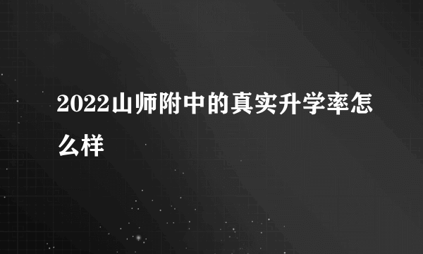 2022山师附中的真实升学率怎么样