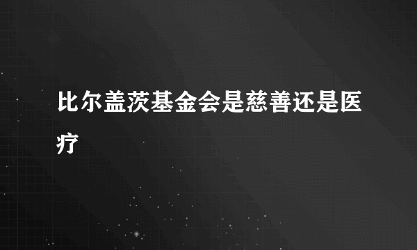 比尔盖茨基金会是慈善还是医疗