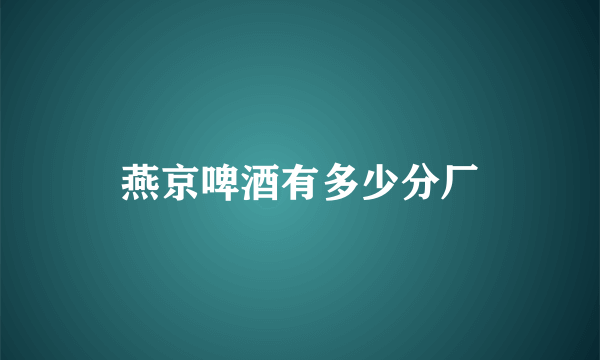 燕京啤酒有多少分厂