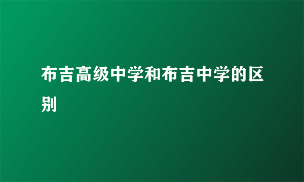 布吉高级中学和布吉中学的区别