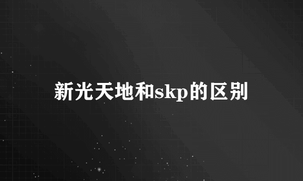 新光天地和skp的区别