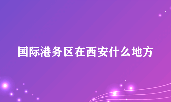 国际港务区在西安什么地方