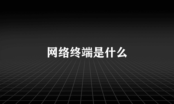 网络终端是什么