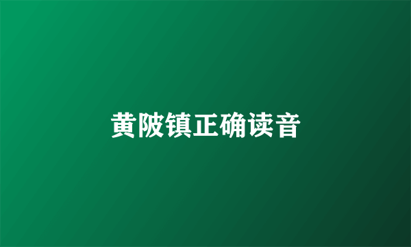 黄陂镇正确读音