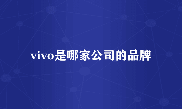 vivo是哪家公司的品牌