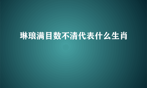 琳琅满目数不清代表什么生肖