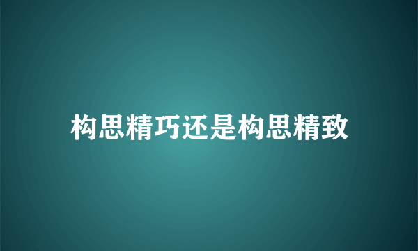 构思精巧还是构思精致