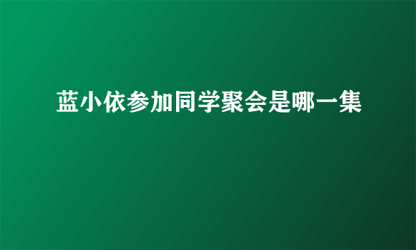 蓝小依参加同学聚会是哪一集