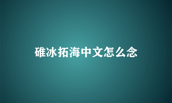 碓冰拓海中文怎么念