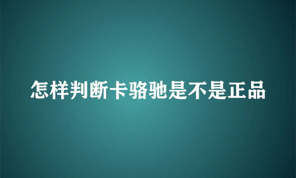 怎样判断卡骆驰是不是正品