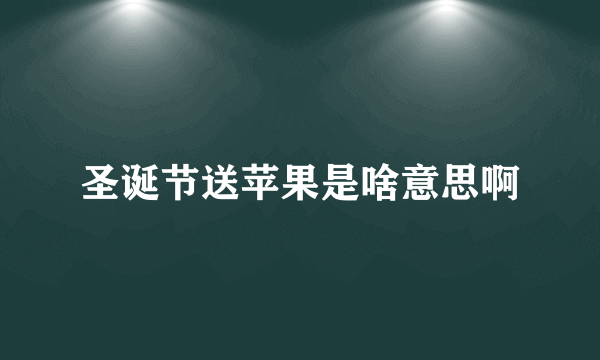 圣诞节送苹果是啥意思啊