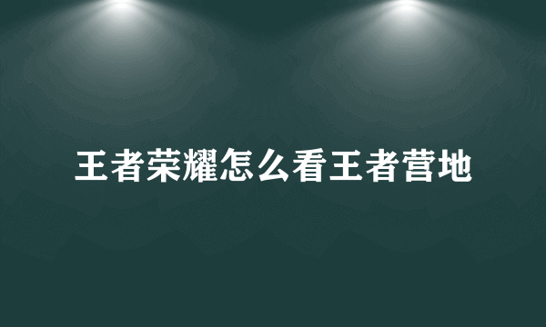 王者荣耀怎么看王者营地