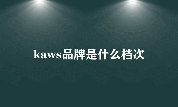 kaws品牌是什么档次