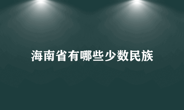 海南省有哪些少数民族