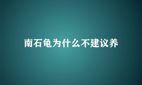 南石龟为什么不建议养