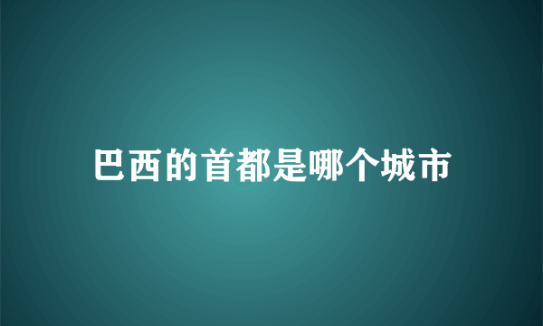 巴西的首都是哪个城市