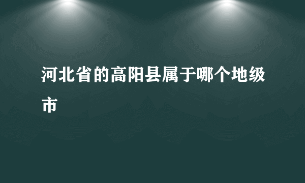 河北省的高阳县属于哪个地级市