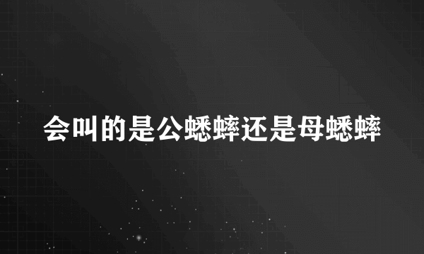 会叫的是公蟋蟀还是母蟋蟀