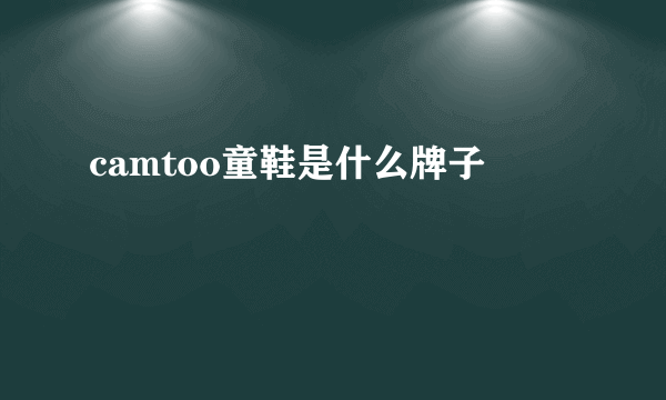 camtoo童鞋是什么牌子