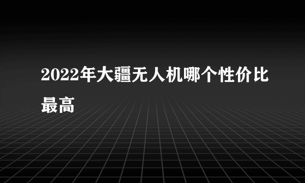 2022年大疆无人机哪个性价比最高