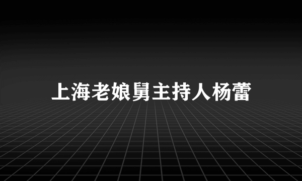 上海老娘舅主持人杨蕾