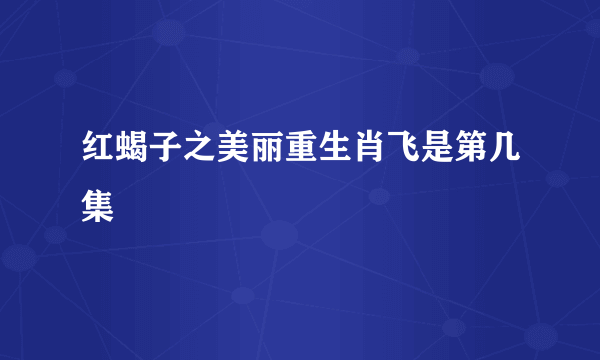 红蝎子之美丽重生肖飞是第几集