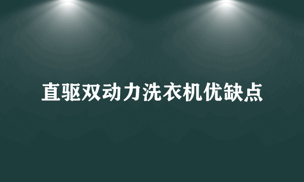 直驱双动力洗衣机优缺点