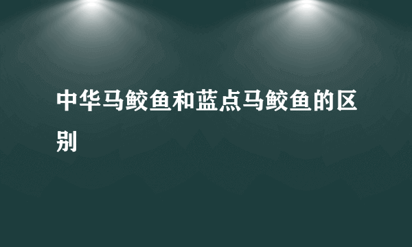 中华马鲛鱼和蓝点马鲛鱼的区别