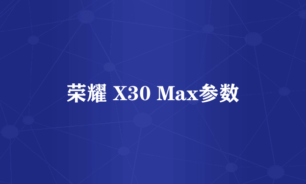 荣耀 X30 Max参数