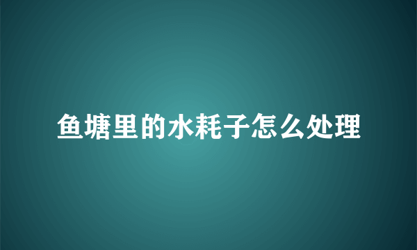 鱼塘里的水耗子怎么处理