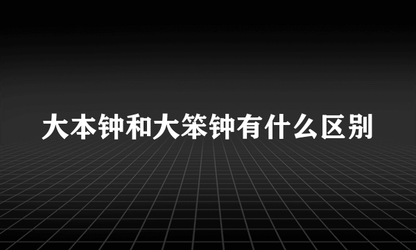 大本钟和大笨钟有什么区别