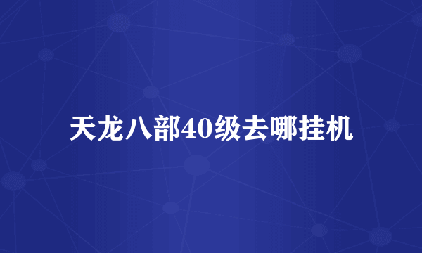 天龙八部40级去哪挂机