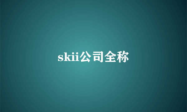 skii公司全称