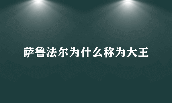 萨鲁法尔为什么称为大王