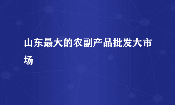 山东最大的农副产品批发大市场