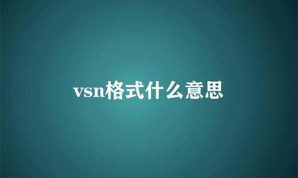 vsn格式什么意思